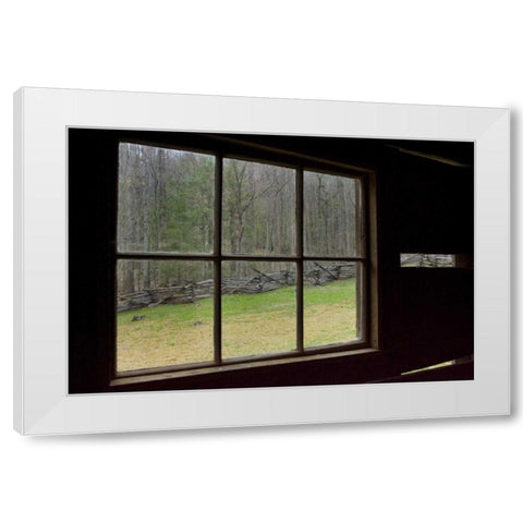 TN, Great Smoky Mts Jim Bales abandoned cabin White Modern Wood Framed Art Print by Kaveney, Wendy