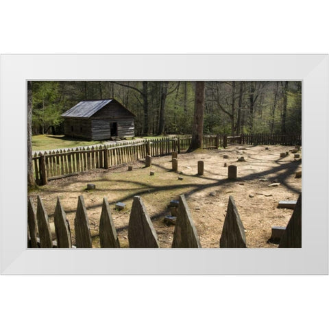 TN, Great Smoky Mts Little Greenbrier School White Modern Wood Framed Art Print by Kaveney, Wendy