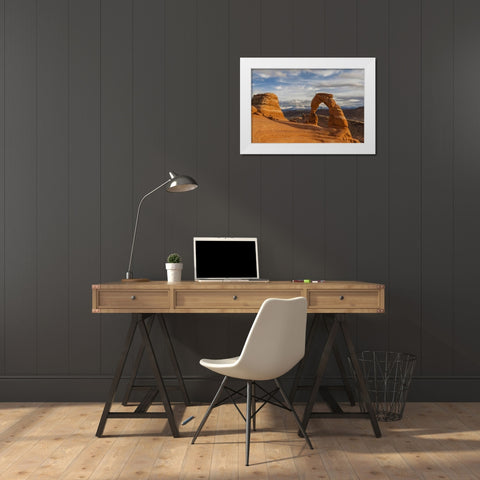 USA, Utah, Arches NP Delicate Arch at sunset White Modern Wood Framed Art Print by Illg, Cathy and Gordon