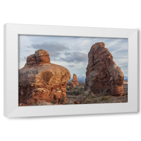 Utah, Arches NP Scenic of sandstone boulders White Modern Wood Framed Art Print by Illg, Cathy and Gordon