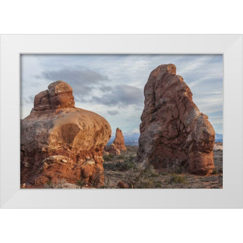 Utah, Arches NP Scenic of sandstone boulders White Modern Wood Framed Art Print by Illg, Cathy and Gordon