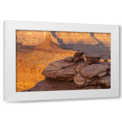Utah, Dead Horse Point SP Sunrise on canyon White Modern Wood Framed Art Print by Illg, Cathy and Gordon