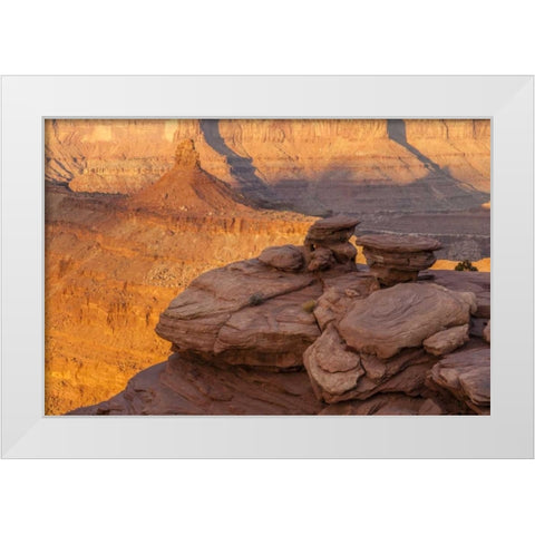 Utah, Dead Horse Point SP Sunrise on canyon White Modern Wood Framed Art Print by Illg, Cathy and Gordon