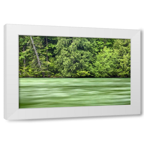 WA, Stehekin Stehekin River through the Cascades White Modern Wood Framed Art Print by Paulson, Don