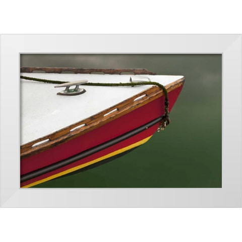 WA, Deer Harbor Bow of boat at Orcas Island White Modern Wood Framed Art Print by Paulson, Don