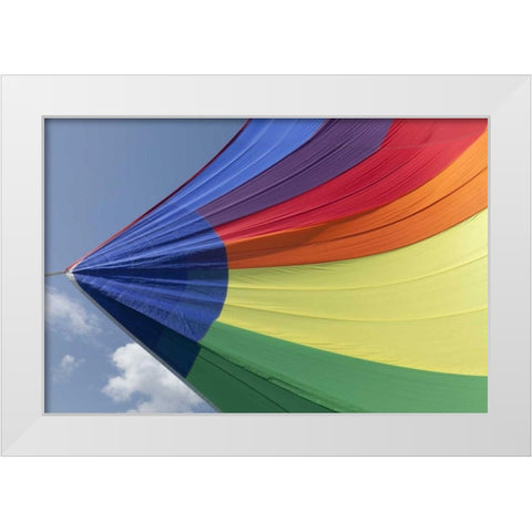 WA, San Juans Underside view of spinnaker flying White Modern Wood Framed Art Print by Paulson, Don