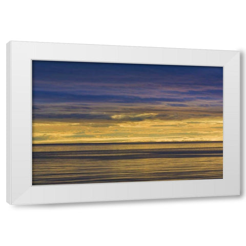 Washington Sunrise on Strait of Juan de Fuca White Modern Wood Framed Art Print by Paulson, Don