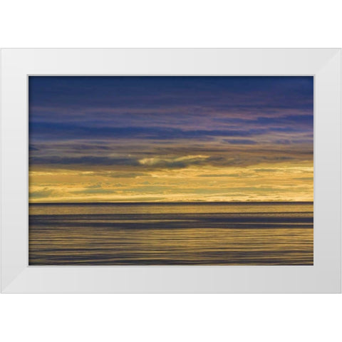 Washington Sunrise on Strait of Juan de Fuca White Modern Wood Framed Art Print by Paulson, Don