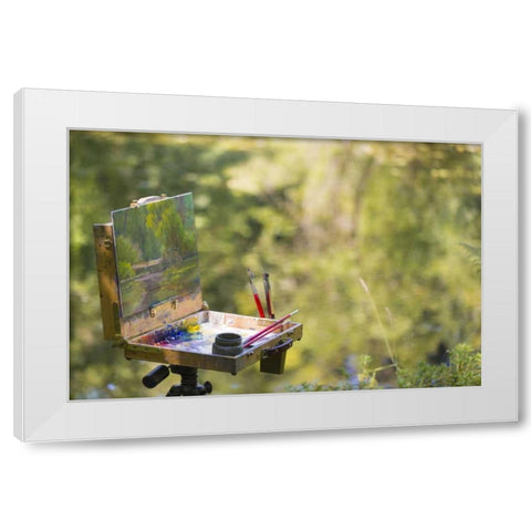 WA, Bainbridge Island Scenic painting on a mount White Modern Wood Framed Art Print by Paulson, Don