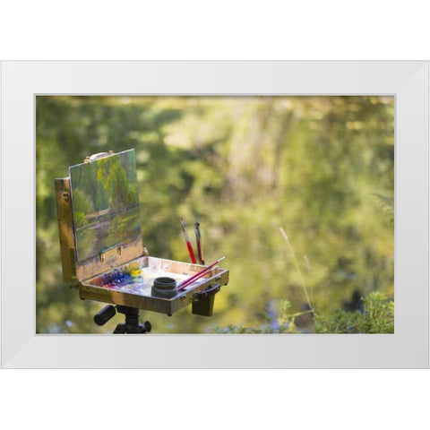 WA, Bainbridge Island Scenic painting on a mount White Modern Wood Framed Art Print by Paulson, Don
