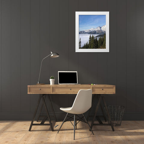 Washington, Mount Rainier NP Sunrise Point White Modern Wood Framed Art Print by Paulson, Don