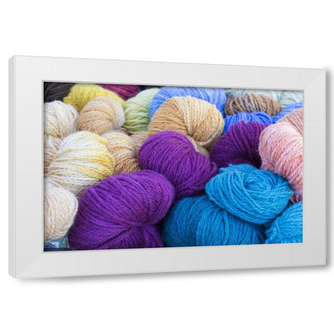 Washington, Seabeck Balls of colorful yarn White Modern Wood Framed Art Print by Paulson, Don