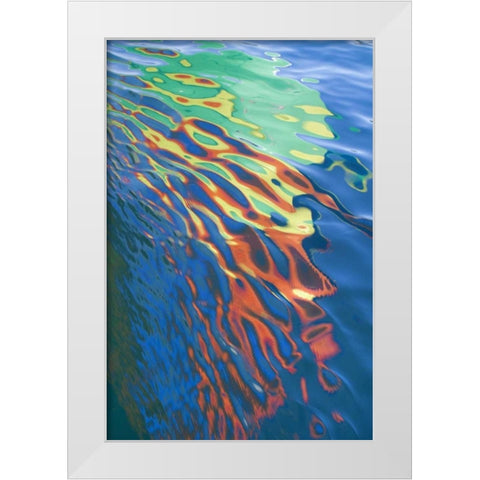 WA, San Juans Water reflection of boat sail White Modern Wood Framed Art Print by Paulson, Don