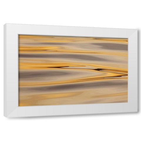 Alaska, Cross Sound Sunset reflections on water White Modern Wood Framed Art Print by Paulson, Don