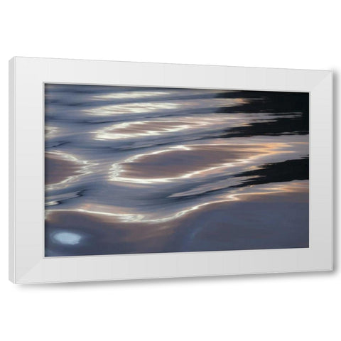 Canada, BC, Sunset on water wave patterns White Modern Wood Framed Art Print by Paulson, Don