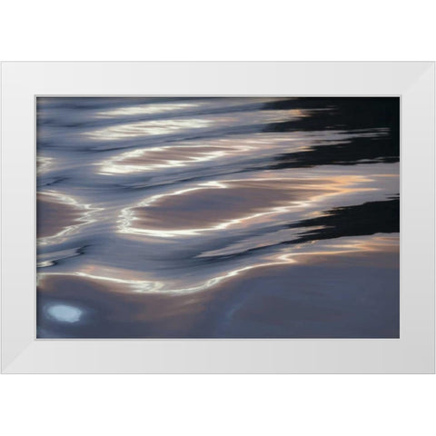 Canada, BC, Sunset on water wave patterns White Modern Wood Framed Art Print by Paulson, Don