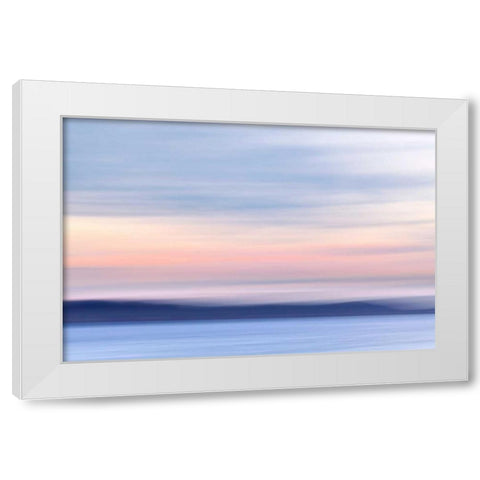Washington, Hood Canal Abstract of ocean and sky White Modern Wood Framed Art Print by Paulson, Don