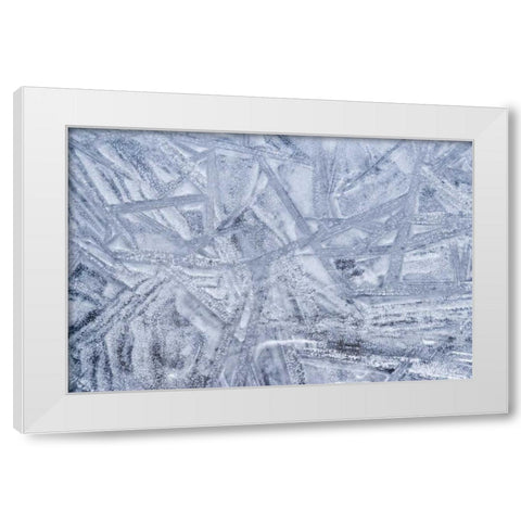 USA, Washington State, Seabeck Patterns on ice White Modern Wood Framed Art Print by Paulson, Don