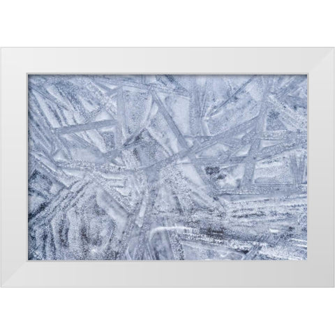 USA, Washington State, Seabeck Patterns on ice White Modern Wood Framed Art Print by Paulson, Don