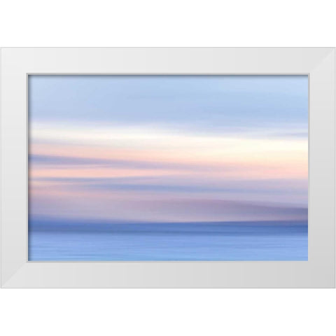 Washington, Hood Canal Abstract of ocean and sky White Modern Wood Framed Art Print by Paulson, Don