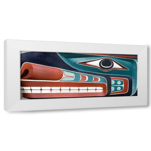 Washington, Jamestown Composite of totem art White Modern Wood Framed Art Print by Paulson, Don
