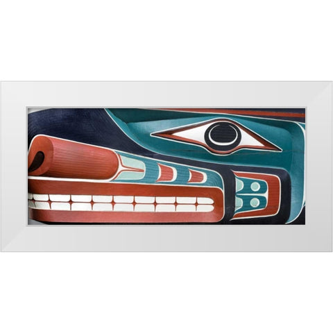 Washington, Jamestown Composite of totem art White Modern Wood Framed Art Print by Paulson, Don