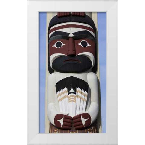 USA, Washington State, Jamestown Totem art PR White Modern Wood Framed Art Print by Paulson, Don