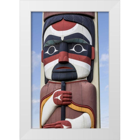 USA, Washington State, Jamestown Totem art PR White Modern Wood Framed Art Print by Paulson, Don