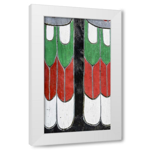 Washington State, Neah Bay Detail of a totem White Modern Wood Framed Art Print by Paulson, Don