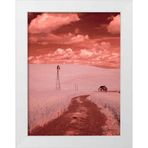 USA-Washington State-Palouse-Backroad through wheat field White Modern Wood Framed Art Print by Eggers, Terry