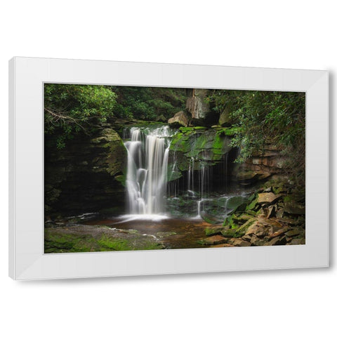 First or Upper Ekalaka Falls-Blackwater Falls State Park-West Virginia White Modern Wood Framed Art Print by Majchrowicz, Alan