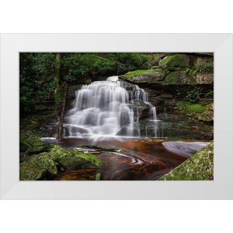 Second Ekalaka Falls-Blackwater Falls State Park-West Virginia White Modern Wood Framed Art Print by Majchrowicz, Alan