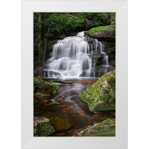 Second Ekalaka Falls-Blackwater Falls State Park-West Virginia White Modern Wood Framed Art Print by Majchrowicz, Alan