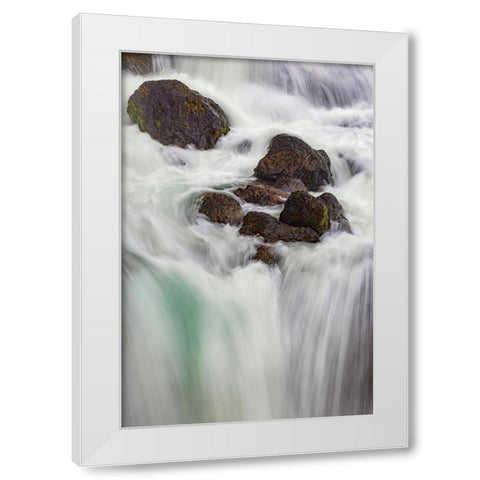 Firehole falls-Firehole River-Yellowstone National Park-Wyoming White Modern Wood Framed Art Print by Jones, Adam