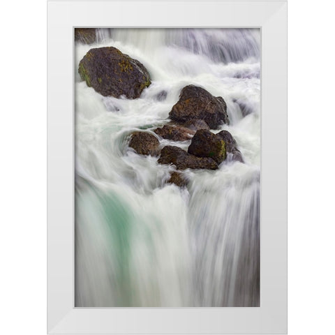 Firehole falls-Firehole River-Yellowstone National Park-Wyoming White Modern Wood Framed Art Print by Jones, Adam