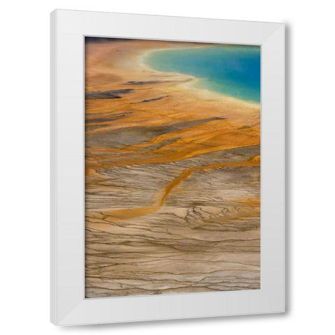 WY, Yellowstone Grand Prismatic Spring White Modern Wood Framed Art Print by Paulson, Don