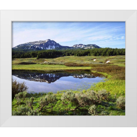 Wyoming, A tarn in the Rocky Mountains of Wyoming White Modern Wood Framed Art Print by Talbot Frank, Christopher
