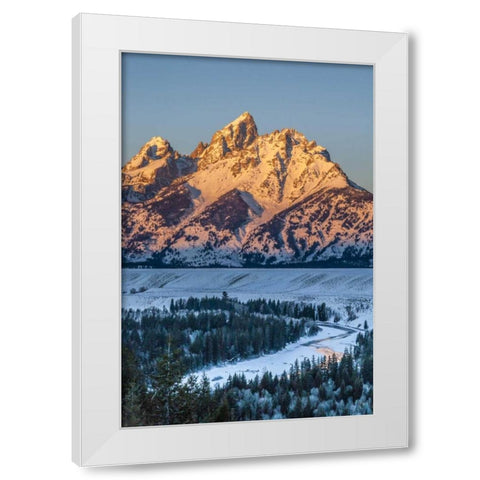 WY, Grand Tetons Mountain landscape at sunrise White Modern Wood Framed Art Print by Illg, Cathy and Gordon