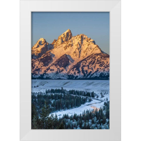 WY, Grand Tetons Mountain landscape at sunrise White Modern Wood Framed Art Print by Illg, Cathy and Gordon