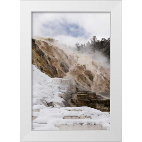 Wyoming, Yellowstone Mammoth Hot Springs scenic White Modern Wood Framed Art Print by Bush, Marie