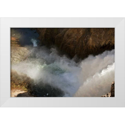 Wyoming, Yellowstone Yellowstone River waterfall White Modern Wood Framed Art Print by Grall, Don