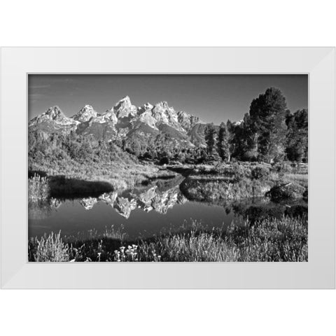 USA, Wyoming, Grand Teton NP Mountain sunrise White Modern Wood Framed Art Print by Flaherty, Dennis