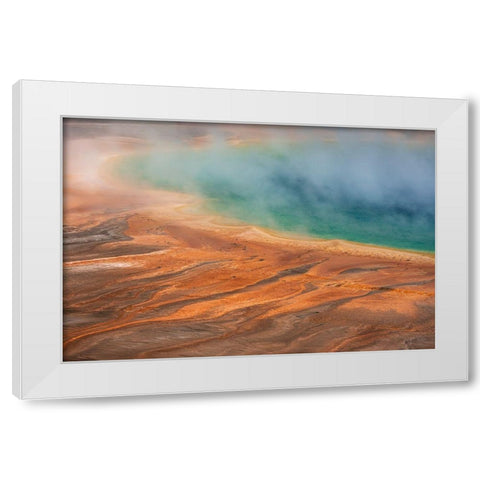 Wyoming-Yellowstone National Park Grand Prismatic Spring scenic White Modern Wood Framed Art Print by Jaynes Gallery