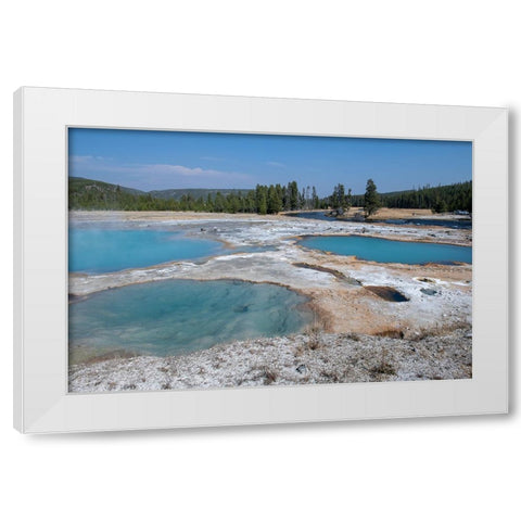 USA-Wyoming-Yellowstone National Park-Biscuit Basin-Black Diamond Pool White Modern Wood Framed Art Print by Hopkins, Cindy Miller