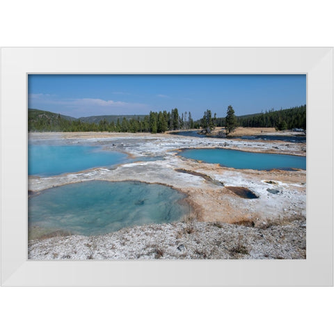 USA-Wyoming-Yellowstone National Park-Biscuit Basin-Black Diamond Pool White Modern Wood Framed Art Print by Hopkins, Cindy Miller