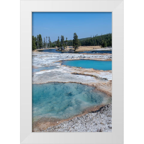 USA-Wyoming-Yellowstone National Park-Biscuit Basin-Black Diamond Pool White Modern Wood Framed Art Print by Hopkins, Cindy Miller
