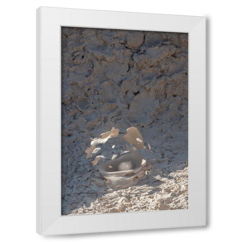 USA-Wyoming-Yellowstone National Park-Atrists Paintpots-Boiling hot mud pots-Detail of exploding bu White Modern Wood Framed Art Print by Hopkins, Cindy Miller