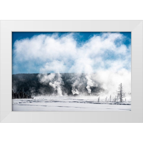 USA-Yellowstone-Norris Geyser Basin White Modern Wood Framed Art Print by Theodore, George and Marilu
