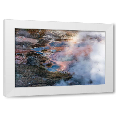 Yellowstone National Park-USA-Wyoming Artists Paintpots White Modern Wood Framed Art Print by Sienda, Jolly