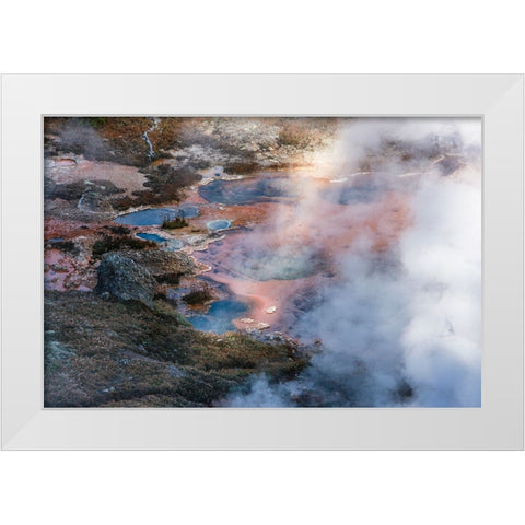 Yellowstone National Park-USA-Wyoming Artists Paintpots White Modern Wood Framed Art Print by Sienda, Jolly